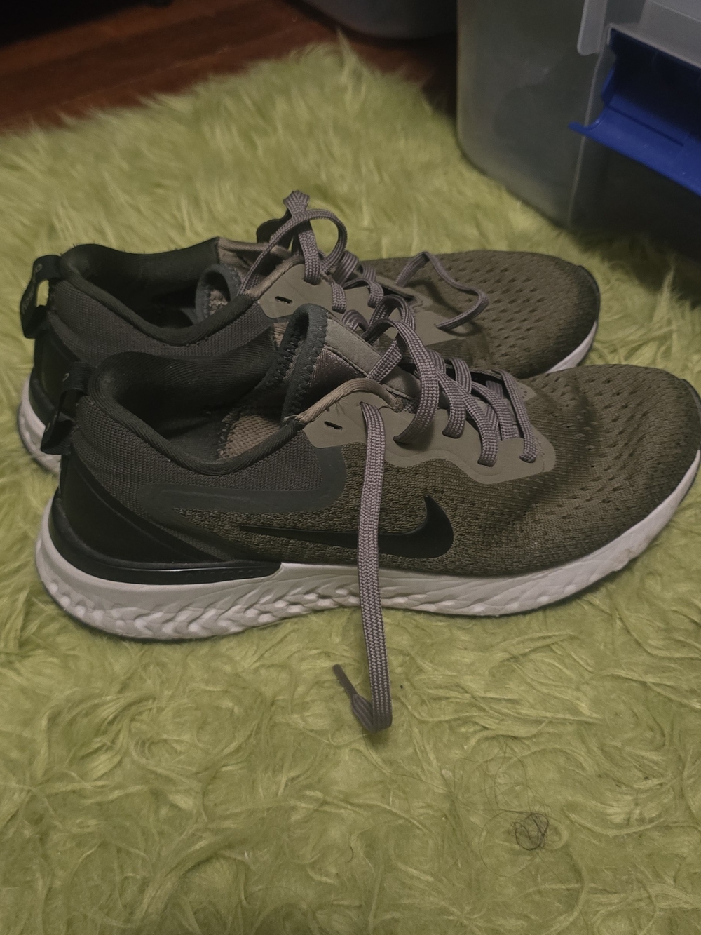 Nike Olive Green Running Sneakers with Black Swoosh
